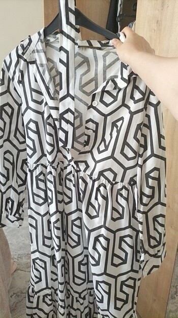 38 Beden Zebra desenli elbise
