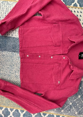 LOFT Pembe Crop Tüvit Ceket Baharlık