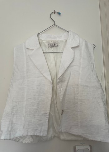 KIRIK BEYAZ, Sedef Düğmeli Kadın Yelek - Görsel 2