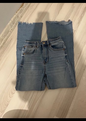 Stradivarius Yuksek Bel Acik Mavi Denim Sort