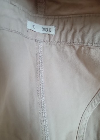 Kadın Bej Keten Kısa Askılı Tulum - Görsel 3