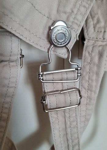 Kadın Bej Keten Kısa Askılı Tulum - Görsel 4