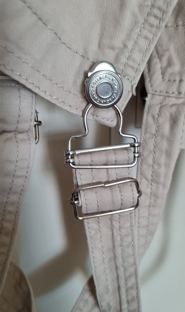 Kadın Bej Keten Kısa Askılı Tulum - Görsel 4