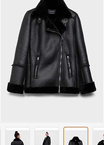 Stradivarius suni kürk biker ceket