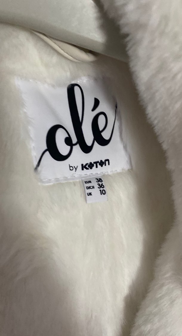 Krem Kürklü Kadın Midi Ceket - Görsel 2