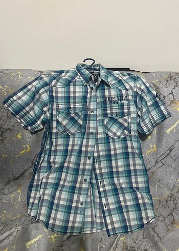 Erkek Gri Kısa Kollu Düğmeli Sokak Stili Gömlek - Görsel 4