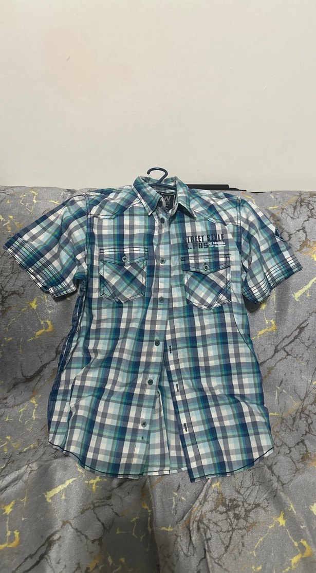 Erkek Gri Kısa Kollu Düğmeli Sokak Stili Gömlek - Görsel 4