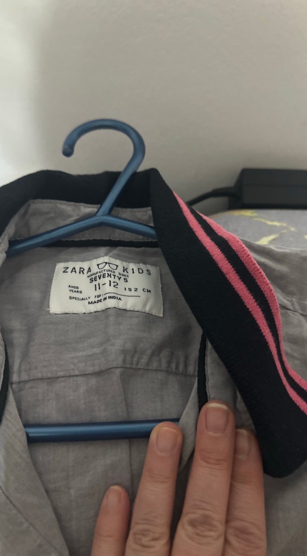 Gri Kısa Kollu Pamuklu Erkek Gömlek - Görsel 5