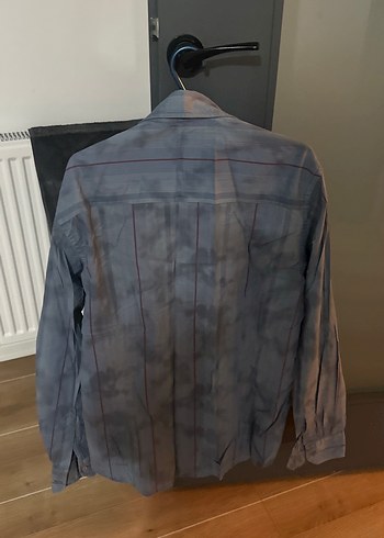 Gri Keten Erkek Uzun Kollu Gömlek - Görsel 2