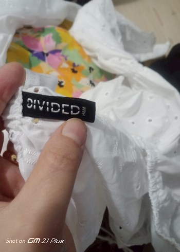 H&M Dantel Detaylı Beyaz Keten Mini Bluz