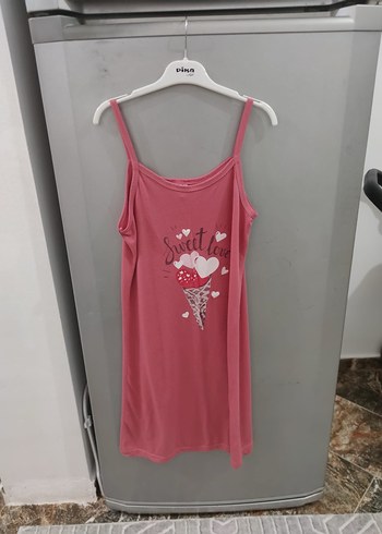 Pembe Midi Spor Rahat Askılı Elbise
