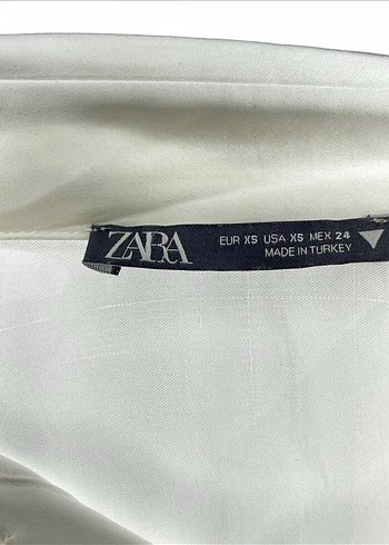 36 Beden ZARA Düğmeli Beyaz Saten Gömlek