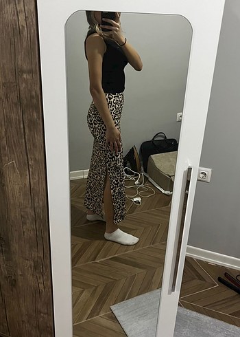 KADIN UZUN YIRTMAÇLI LEOPAR ETEK - Görsel 3