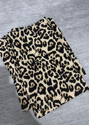 KADIN UZUN YIRTMAÇLI LEOPAR ETEK - Görsel 2