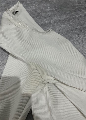 Beyaz Uzun Kollu Kadın Triko - Görsel 3