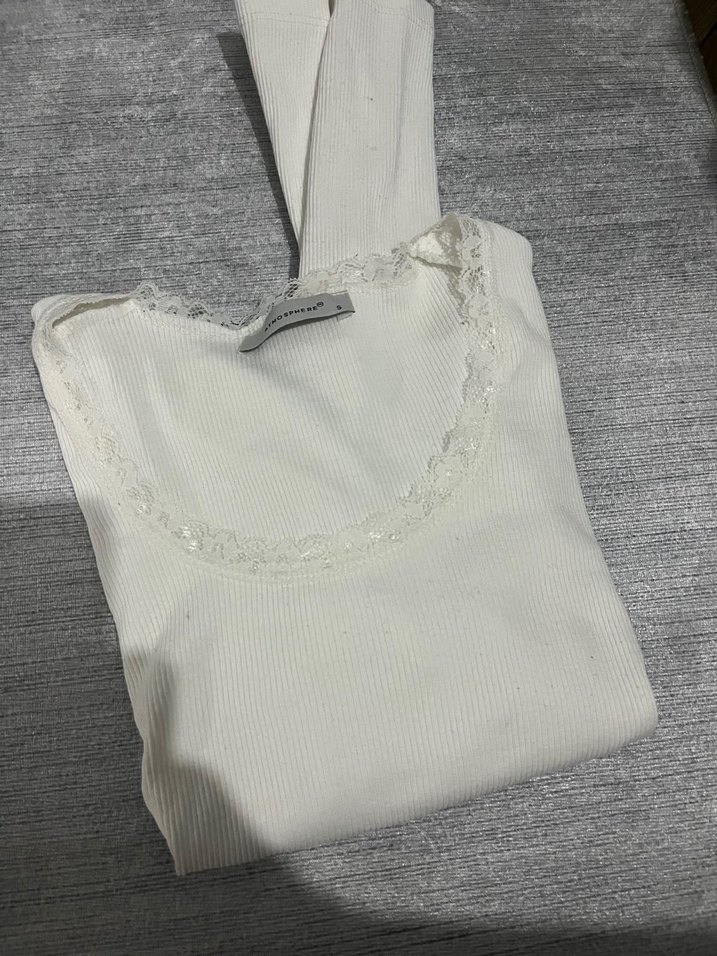 Beyaz Uzun Kollu Kadın Triko - Görsel 2