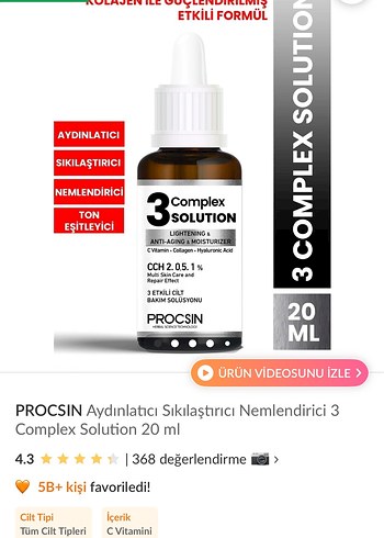 PROCSIN Aydinlatici Sikilastirici Nemlendirici 3Complex Solution - Görsel 4