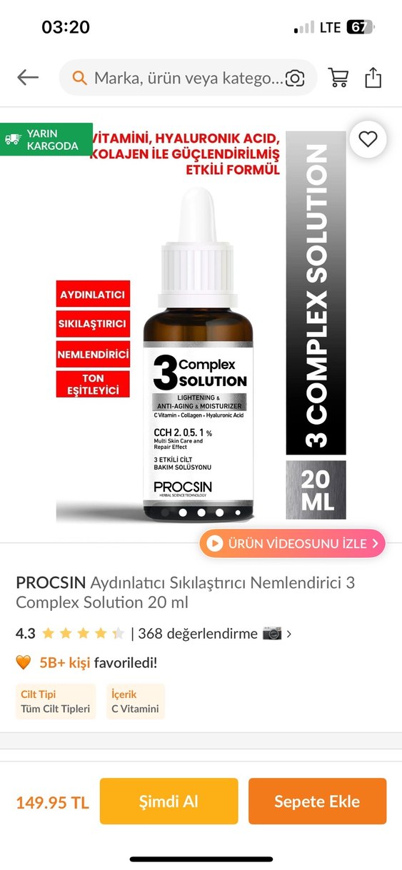 PROCSIN Aydinlatici Sikilastirici Nemlendirici 3Complex Solution - Görsel 4