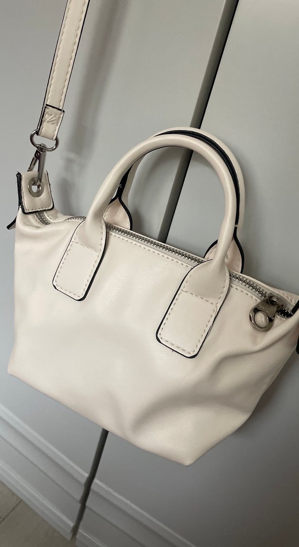 Minimalist Beyaz Deri Kadın Çanta - Görsel 2