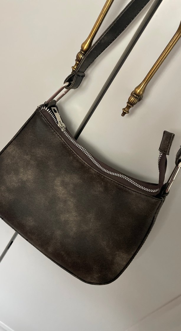 Kahverengi Deri Kadın Omuz Çantası - Görsel 2