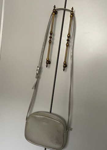 Gri Deri Zincir Detaylı Kadın Çanta - Görsel 2