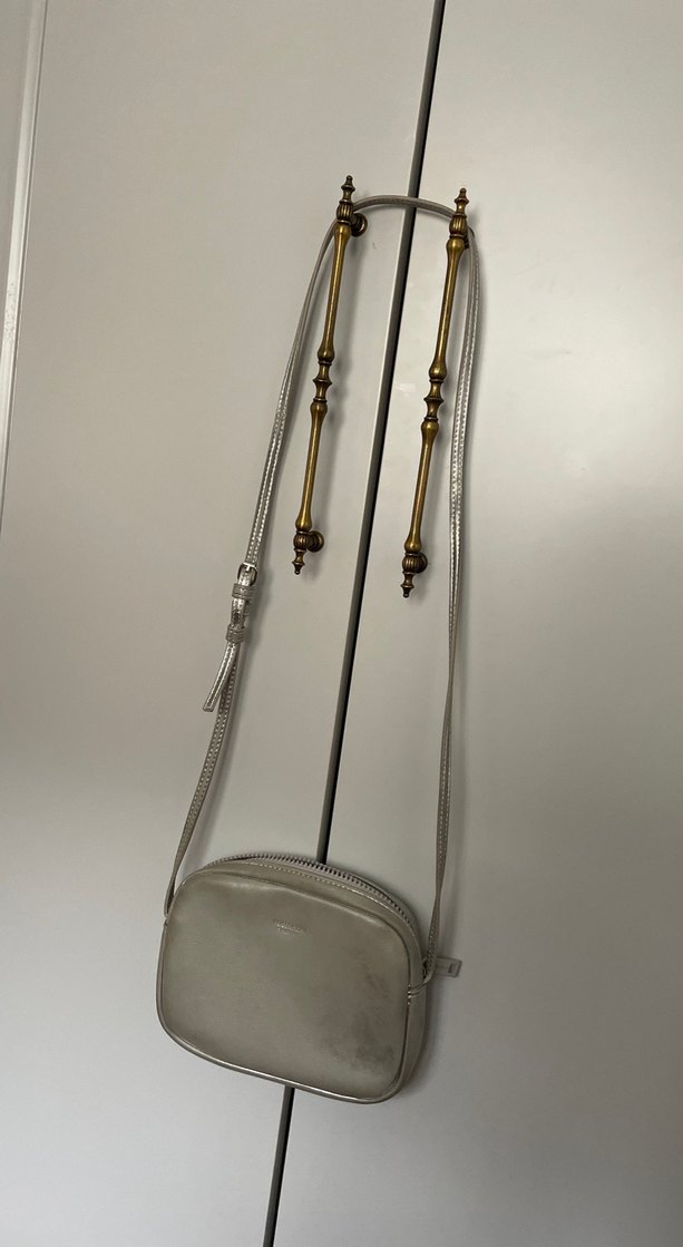 Gri Deri Zincir Detaylı Kadın Çanta - Görsel 2