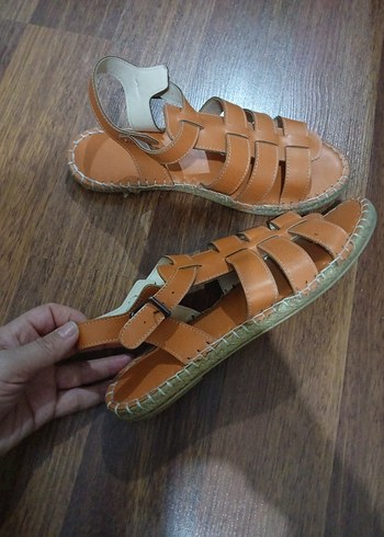 inci Bej Deri Kadın Sandalet