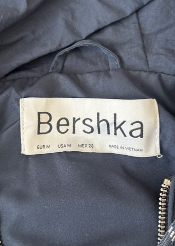 Bershka Bershka Kapüşonlu Fermuarlı Mavi Kadın Ceket