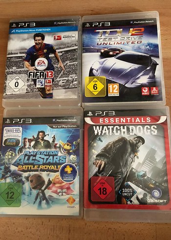 PS3 Oyun Seti:FIFA 13,ALL STARS,WATCH DOGS,TEST DRIVE KAMPANYA