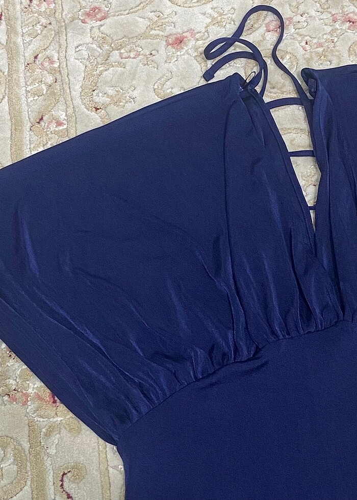 lacivert elbise - Görsel 2