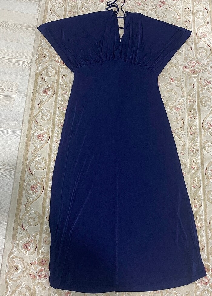 lacivert elbise - Görsel 4