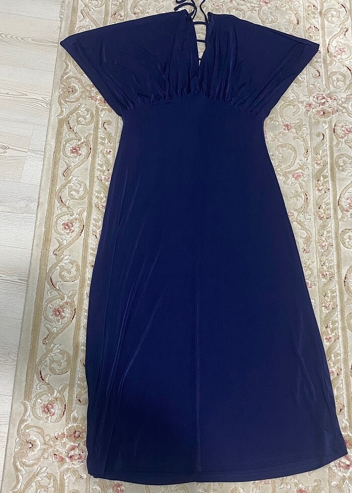 lacivert elbise - Görsel 5