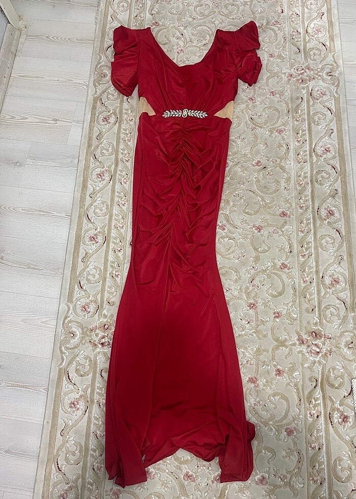 kırmızı abiye elbise - Görsel 2