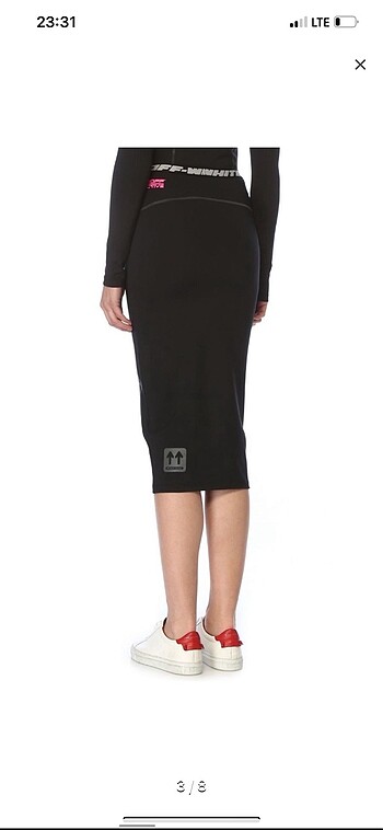 m Beden siyah Renk Off-white midi etek