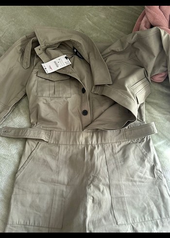 Bej Kadın Uzun Tulum, Uzun Kollu Zara marka - Görsel 3