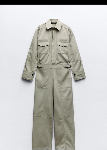 Bej Kadın Uzun Tulum, Uzun Kollu Zara marka - Görsel 2