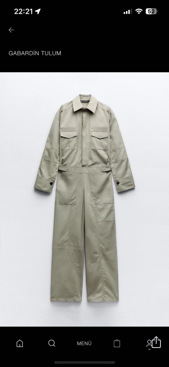 Bej Kadın Uzun Tulum, Uzun Kollu Zara marka - Görsel 2