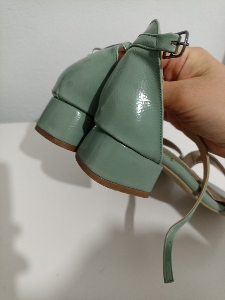 Yeşil Kadın Günlük Topuklu Sandalet - Görsel 2