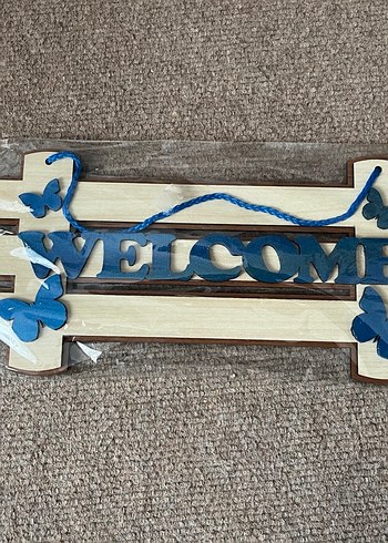 Ahşap Welcome Yazılı Dekor / Kapı Süsü