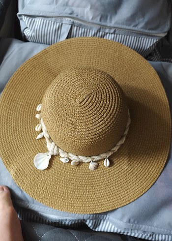 Boncuklu Bej Örgü Bohem Kadın Şapka - Görsel 3