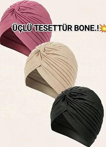 Pierre Cardin üçlü paket tesettür bone