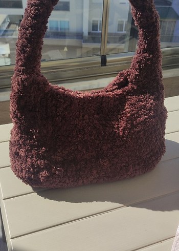 Örgü Bohem Kadın Çanta - Kahverengi - Görsel 4