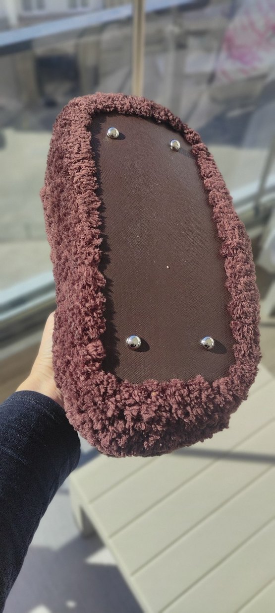 Örgü Bohem Kadın Çanta - Kahverengi - Görsel 2