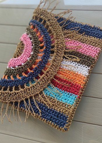 RenkliÖrgü Bohem Kadın Portföy Çanta - Görsel 2