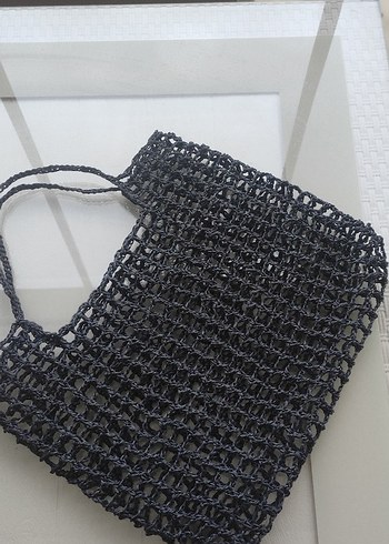 Siyah Örgü Kadın Çanta - Görsel 2
