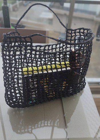 Siyah Örgü Kadın Çanta - Görsel 4