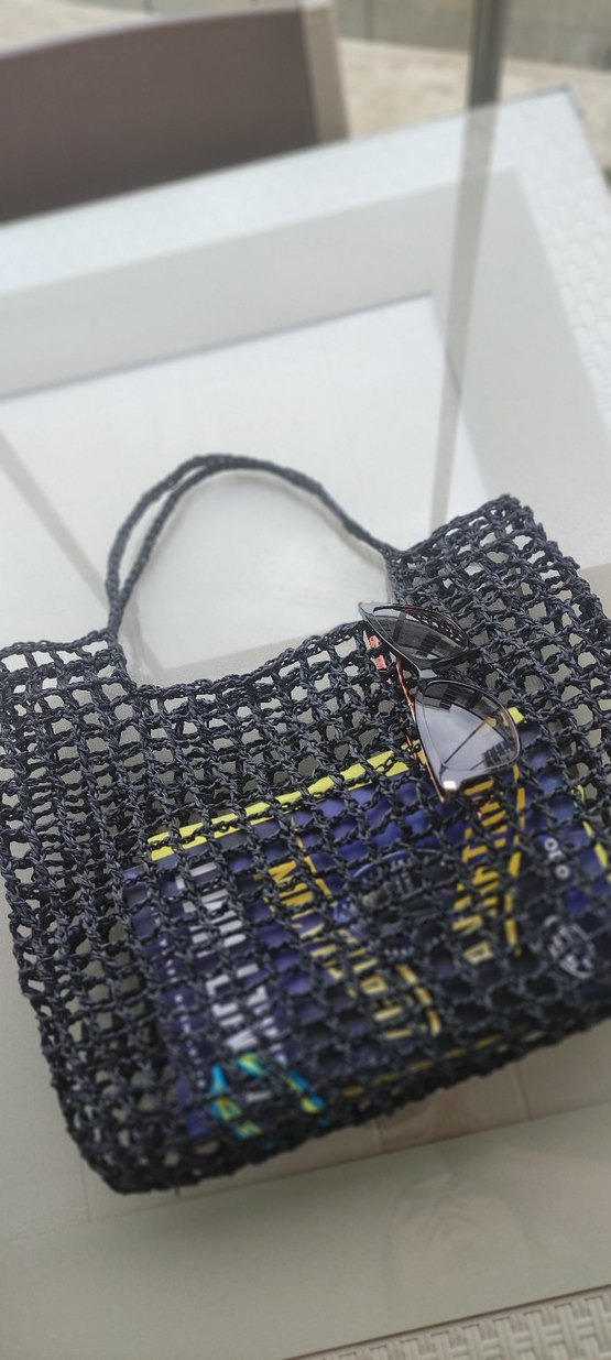 Siyah Örgü Kadın Çanta - Görsel 3