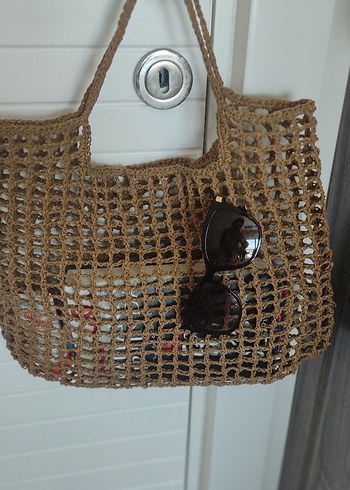 Bej Örgü Bohem Kadın Çanta - Görsel 2