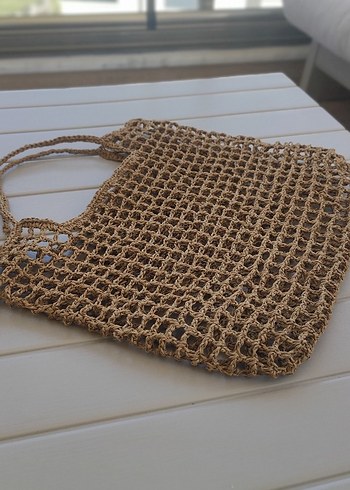Bej Örgü Bohem Kadın Çanta - Görsel 4