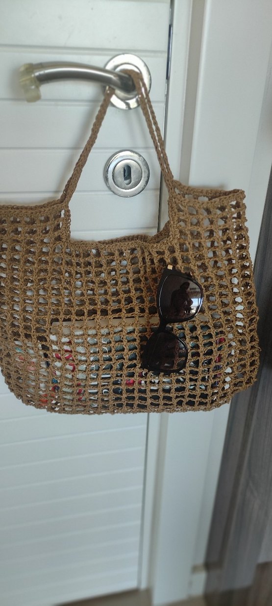 Bej Örgü Bohem Kadın Çanta - Görsel 2